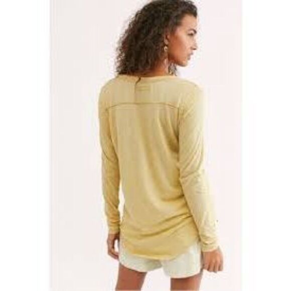 We The Free Betty Long Sleeve Top Sz S Slouchy Butter - Picture 2 of 7